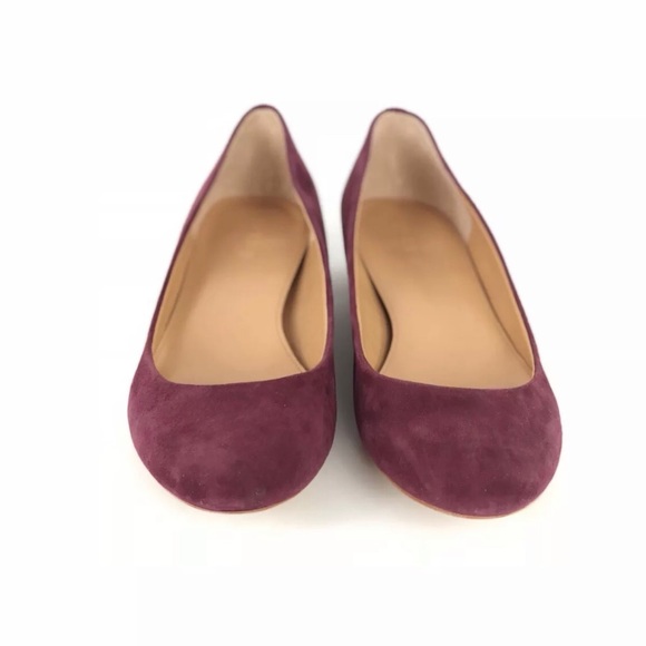 J.Crew Lily Suede Covered Heel Wine Color Sz 8.5 - Picture 6 of 8